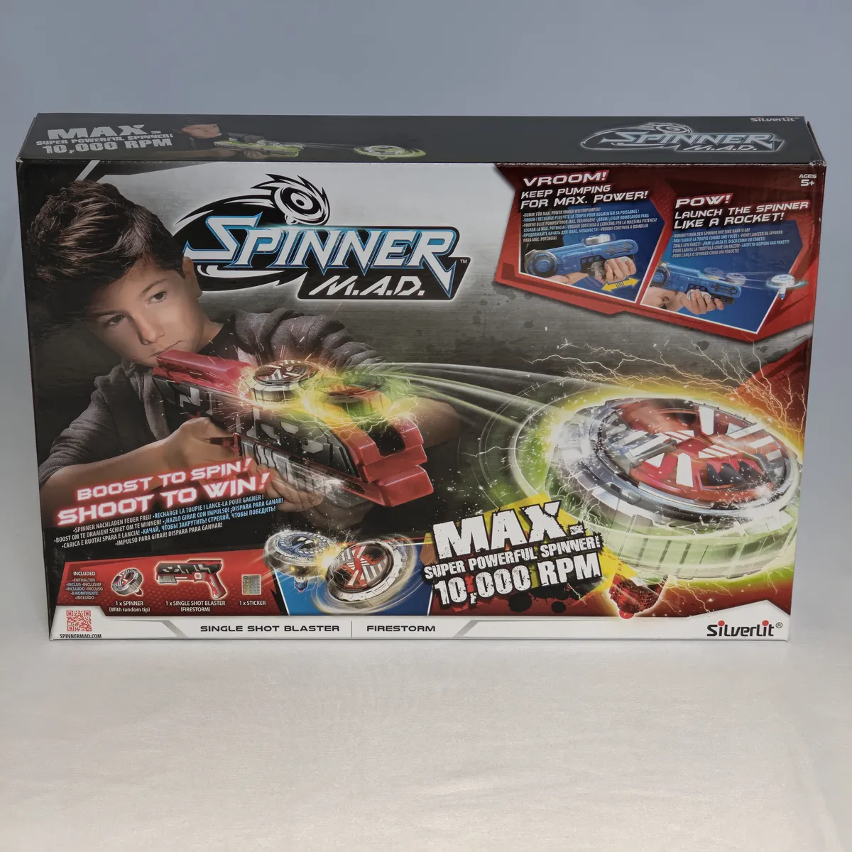 Pistolet Lanceur et Toupie Spinner M.A.D. Silverlit