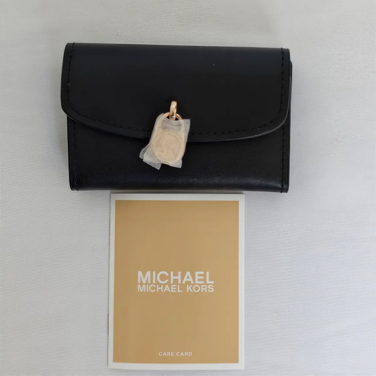Portefeuille Compact Femme Michael Kors Hamilton Cuir Noir – Neuf