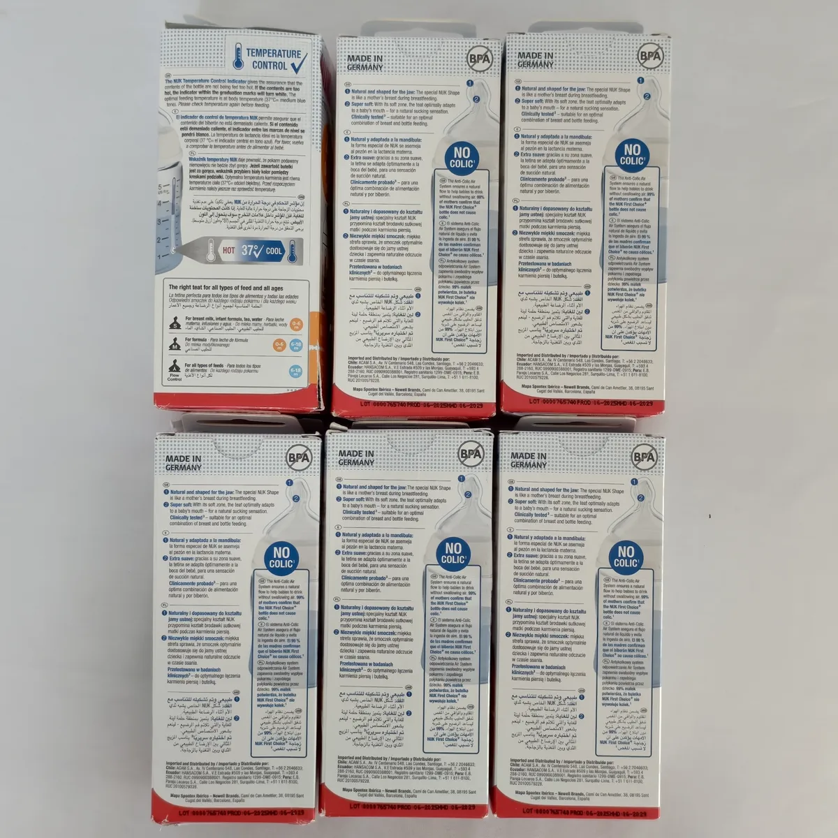 Lot de 6 Biberons NUK First Choice+ 0-6 Mois Neuf - Image 1
